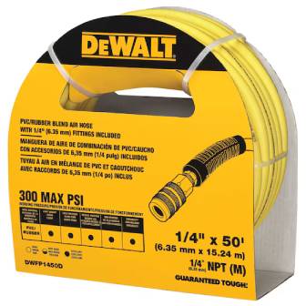 Dewal t DWFP1450D P1 1 4 x 50 ft Premium Hybrid Polymer Blend Air Hose