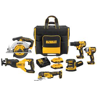 Dewalt DCKSS676D2 6-Tool Combo Kit with Large Rolling Bag 20V